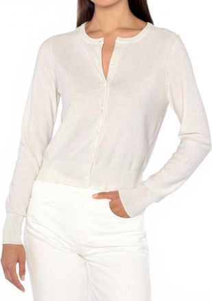 Kinross Cashmere Sequin Dress Cardigan In Ivory