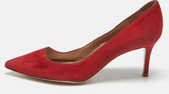 Gianvito Rossi Red Suede Pointed Toe Pumps