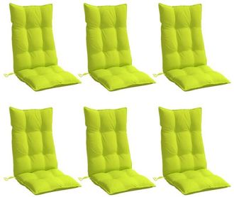 vidaXL Cojines De Silla Respaldo Alto 6 Uds Tela Oxford Verde Brillo Vidaxl