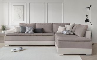 Inosign Ecksofa »Night & Day L-Form, B: 324 cm« mit Bettfunktion, Bettkasten & 3 Zierkissen, Boxspringbett 180x200 cm