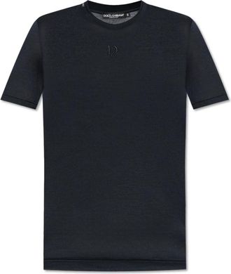 Dolce & Gabbana T-shirt met geborduurd logo - Heren - T-shirts - Blauw - S - Tops