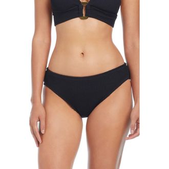 Bleu Rod Beattie Pucker Up Seersucker Hipster Bikini Bottoms in Black at Nordstrom, Size 8