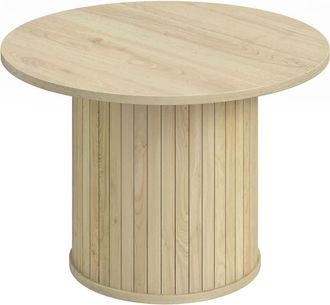 HOMCOM Mesa de centro 60x60x40 cm madera natural