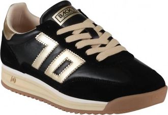 Back70 Womens Jogger N Sneakers In Black Gold