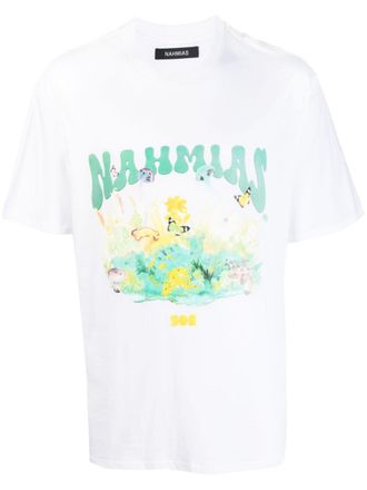 Nahmias logo-print cotton T-shirt - White