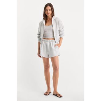 Good American Womens The Fleece Short | Heather Grey, Size Medium | Good American by Khlo&Egrave; Kardashian