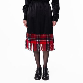 Burberry Satin Check Scarf Skirt, Brand Size 12 ( US Size 10 )