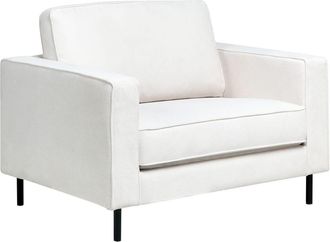 Beliani Sill&oacute;n Tela Blanco crema