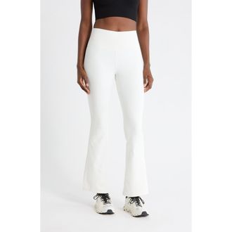 90 Degree by Reflex Felix Rib Everyday Flare Leggings in White Dove at Nordstrom Rack, Size X-Large