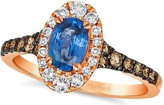 Le Vian 14K Rose Gold 1.17 Ct. Tw. Diamond & Sapphire Cocktail Ring