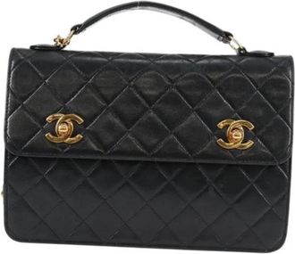 Chanel Pre-owned Leather chanel-bags - Dames - Vintage Handtas - Zwart - ONE Size - Vintage