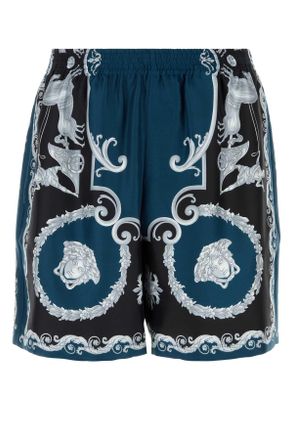 Versace Printed Silk Bermuda Shorts