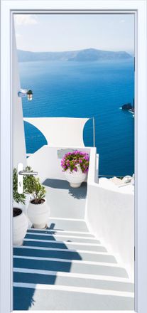 OEM Adhesivo De Tela Para Puerta Con Dise&ntilde;o De Escalera De Piedra De Santorini 849pd