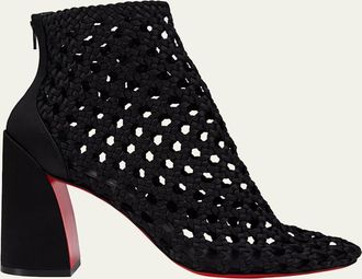 Christian Louboutin 85mm Jane Woven Silk Booties