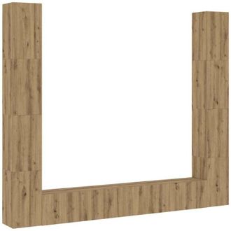vidaXL Muebles De Tv De Pared 6 Uds Madera Ingenier&iacute;a Roble Artesanal Vidaxl