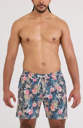 Saxx Sea to Shore 2N1 6-Inch Volley Swim Trunks in Pineapple Field at Nordstrom, Size X-Large