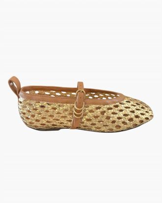 Rag & Bone Womens Spire Mary Jane Flats In Gold Woven