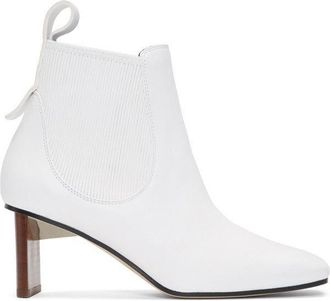 Loewe White Leather Blade Heel Ankle Boots Size 40