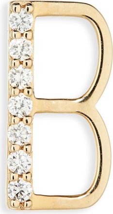 Lana Jewelry 14K Gold Diamond Initial Single Stud Earring in Yellow Gold - B at Nordstrom Rack