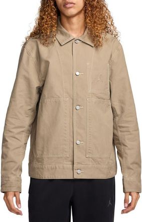Nike Jordan Essentials Chicago Canvas Jacket in Desert Camo at Nordstrom, Size X-Large