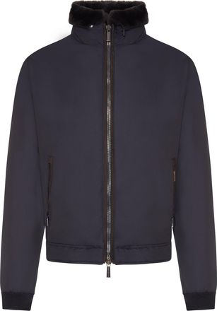 Moorer TECHNICAL FABRIC BOMBER JACKET WITH FUR COLLAR - Moorer - Man