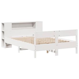 Berkfield Home Decorative Bookcase Bed without Mattress White 140x190cm Solid Wo | Size: 140x190 cm