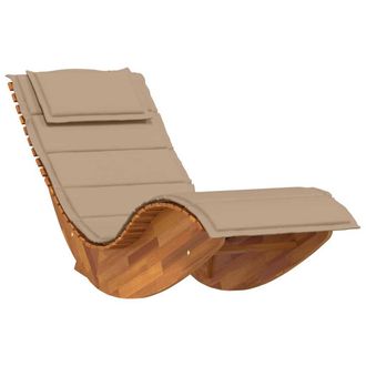 vidaXL Tumbona Mecedora Con Coj&iacute;n De Madera Maciza De Acacia Vidaxl