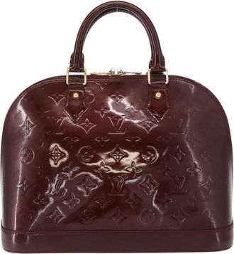 Louis Vuitton Alma Handbag Patent Leather Burgundy Patent_Leather Handbag (Pre-Owned)