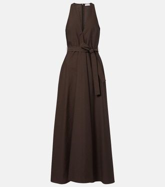 Brunello Cucinelli Belted cotton-blend maxi dress