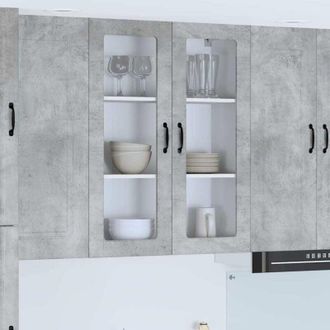 vidaXL vidaXL Pensile cucina con lo scaffale Grigio cemento 80 x 31 x 100 cm