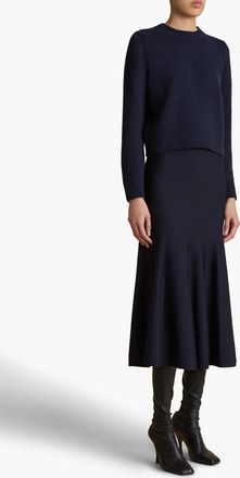 Khaite Womens Pull Leta En Maille Cachemire Bleu Blue Sweater