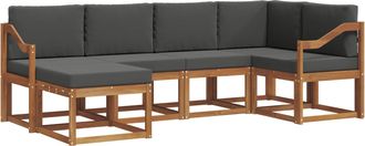 vidaXL Conjunto De Sof&aacute;s De Exterior 6 Uds. Natural Y Antracita Vidaxl