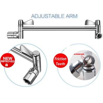 OEM Brazo Extensor De Cabezal De Ducha Ajustable, Herrajes De Extensi&oacute;n De Brazo De Ducha De Lat&oacute;n Niquelado Cepillado Para Montaje En Pared