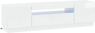 vidaXL Mueble De Tv Led Blanco Brillante Madera De Ingenier&iacute;a Vidaxl
