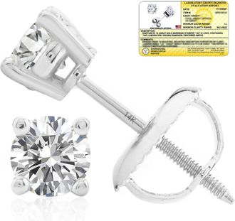 MAX + STONE 14k Yellow/White Gold 1/4-2 Carat IGI Certified Lab Grown Diamond Stud Earrings