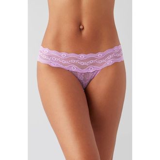 b.tempt'd by Wacoal b.temptd by Wacoal Lace Kiss Bikini in Smoky Grape at Nordstrom, Size X-Large
