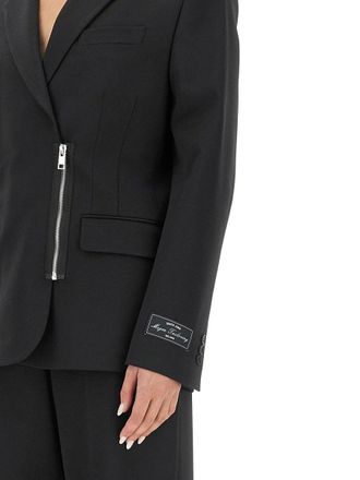 Msgm Zip-Front Virgin Wool Blend Jacket - Black