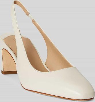 Lauren Ralph Lauren Slingback-Pumps aus echtem Leder in Offwhite, Gr&ouml;&szlig;e 36,5