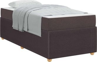 vidaXL Vidaxl - Estructura De Cama Con Colch&oacute;n Marr&oacute;n Oscuro 90 X 190 Cm Tela