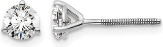 Diamond2Deal 14k White Gold 2/3 ct Round Lab Grown Diamond Stud Earrings Screw Back VS Clarity, D-E Color