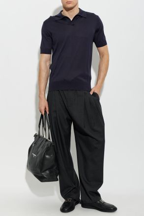 Dolce & Gabbana Wool Trousers With Pleats, Mens, Grey