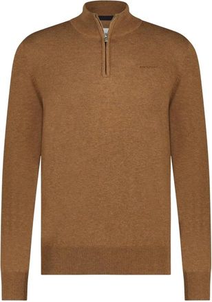 State of Art Cognac Katoenen Trui met Opstaande Kraag - Heren - Coltruien - Bruin - 3XL - Katoen - Truien & Vesten