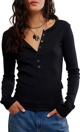 Free People Jamie Henley Top in Pitch Black at Nordstrom, Size X-Small