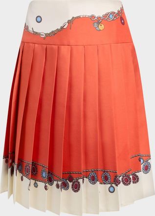 Versace Printed Silk Twill Skirt