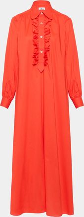 S&eacute;bline Womens Ruffle Cotton Shirt Dress Size: XS