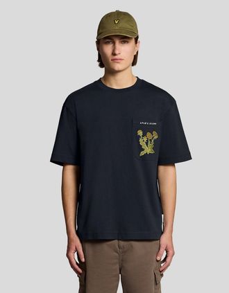 Lyle & Scott Lyle And Scott Mens Botanical Embroidered Pocket T-Shirt - Size: 42