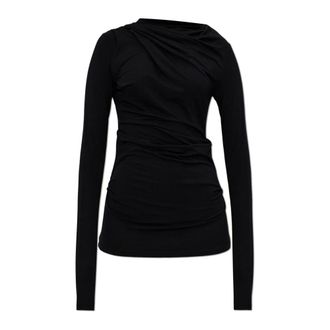 Entire studios Long Sleeve Tops, female, Black, Size: M Draped Top