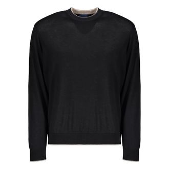 Paul & Shark Black sweatshirt with long sleeves- classic elegant design - male - Paul & Shark - Round-neck Knitwear - Blue - 2XL - Knitwear