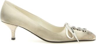 Prada Chalk Distressed Pumps