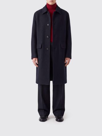 Dries Van Noten Single-Breasted Long Coat in Pure Wool with Flap Pockets